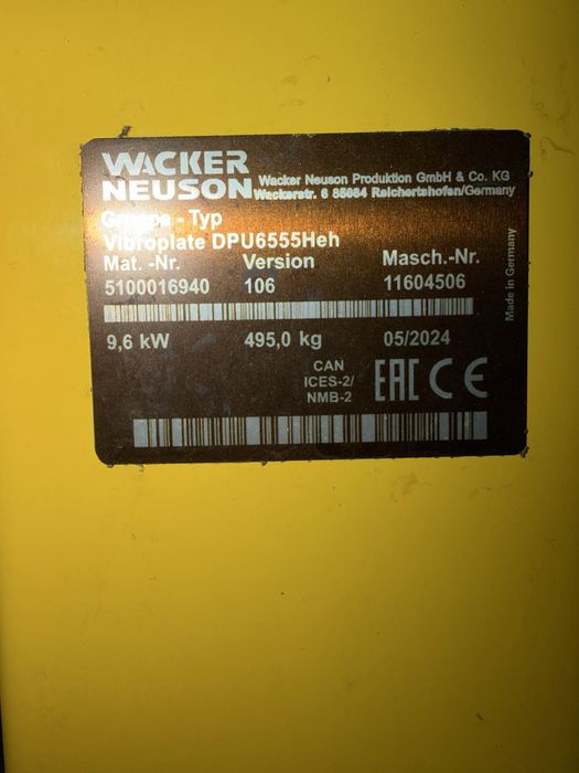 Zagęszczarka  Wacker Neuson DPU 6555 HECH 500kg