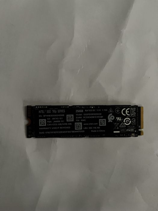 Intel SSD 760P Series M.2 256GB64751082152193122