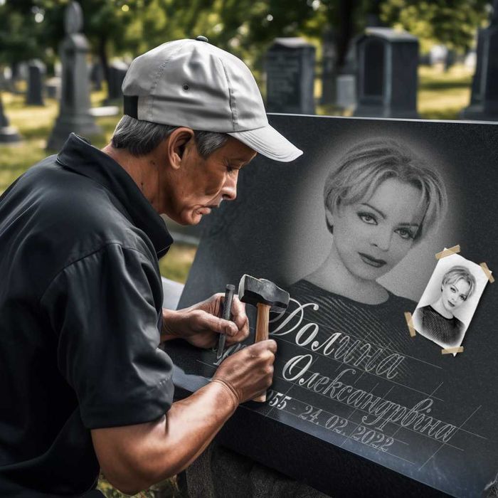 Дописать/Додати/ на пам'ятник, граніт текст, дати/Гравіровка/Берковці.