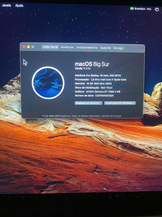 MacBook Pro 15" Retina A1398 – i7 / 16GB RAM / SSD 1TB + Rato Apple