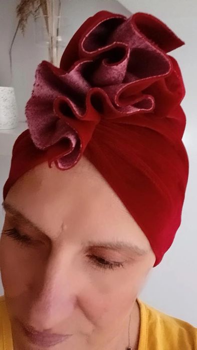 Turban z dzianiny welurowej nowy