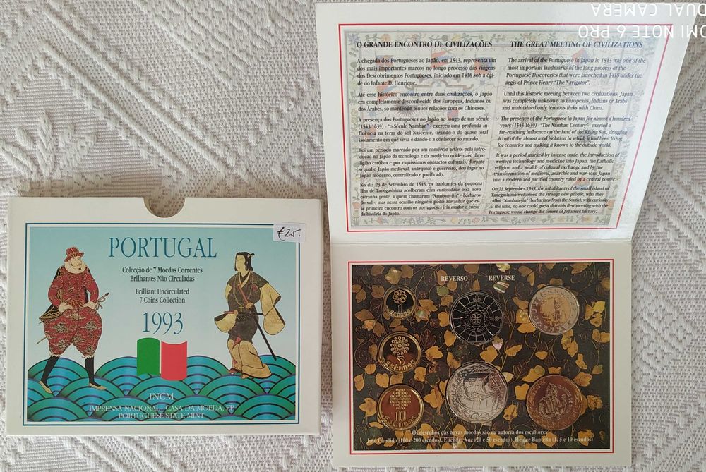 Portugal - coleção de 7 moedas BNC de 1993