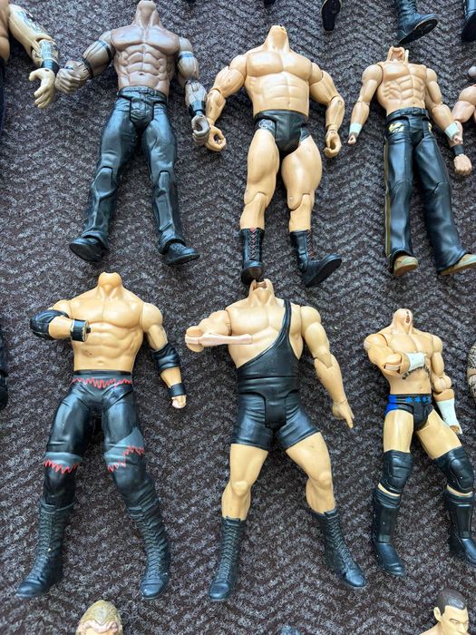 conjunto partes bonecos wwe wrestling mattel figuras brinquedos