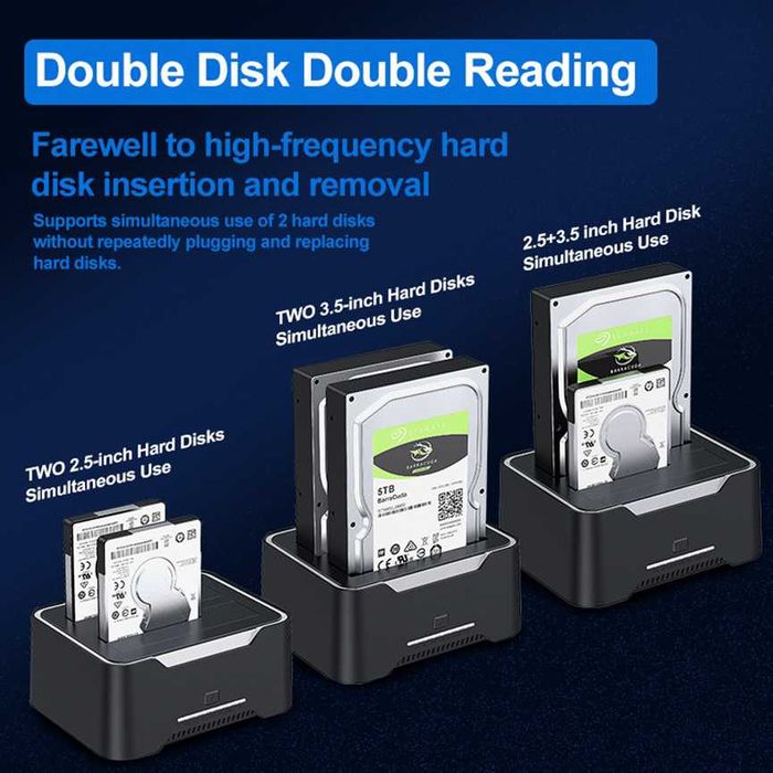 Dock HDD para clonar discos rígidos SATA 2.5" 3.5" USB NOVO