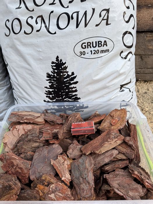 Kora sosnowa 80l Trzy frakcje Drobna Srednia Gruba. Transport