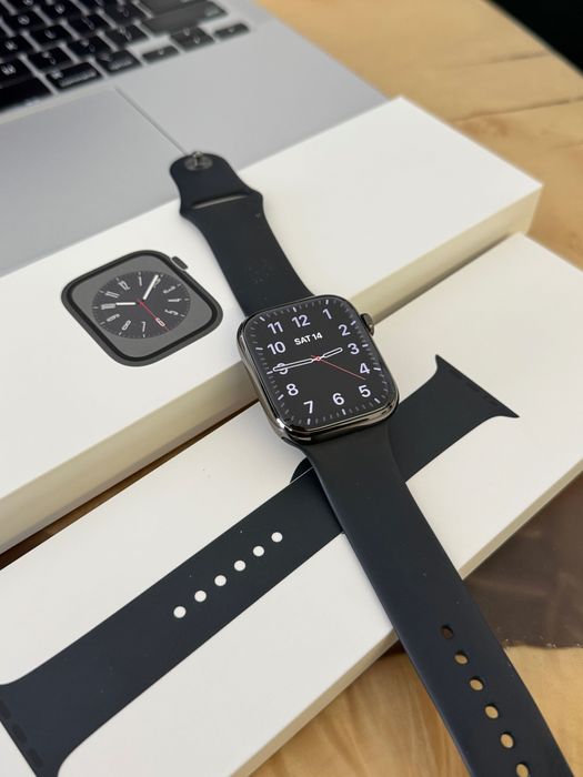 Apple Watch Series 8 45mm Graphite Stainless Steel Повний комплект