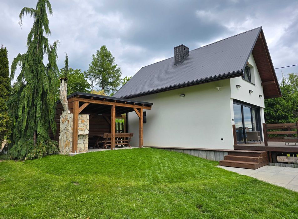 Nowy DOMEK W GÓRACH 80m² dla 9 OSÓB taras BANIA Jacuzzi KOMINEK pralka OGRODZONY TEREN 250m² GRILL