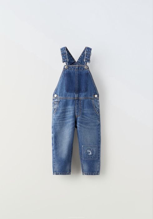 Nowe spodnie heansowe ogrodniczki dla chlopca Zara r.98