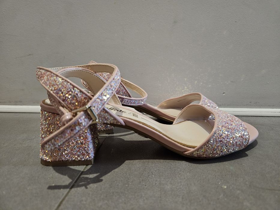 Sandały Buffalo Rainelle 40 brokat różowe