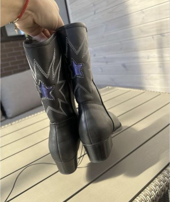 Казаки сапоги ковбойки черевики 38 шкіра