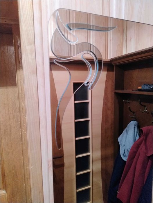 Lustro prostokątne z dekorem  lustrzanym 100 × 37 cm duże hall