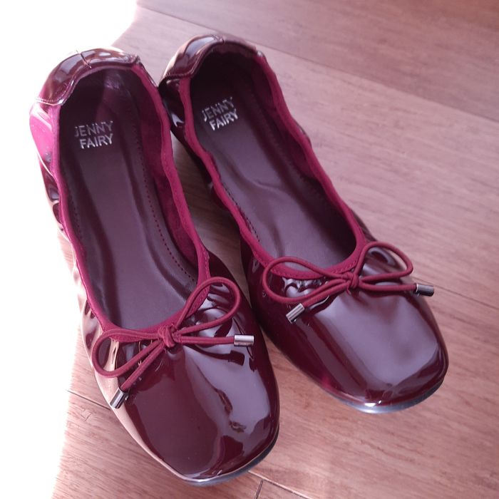 Baleriny lakierki bordowe r.36 nowe