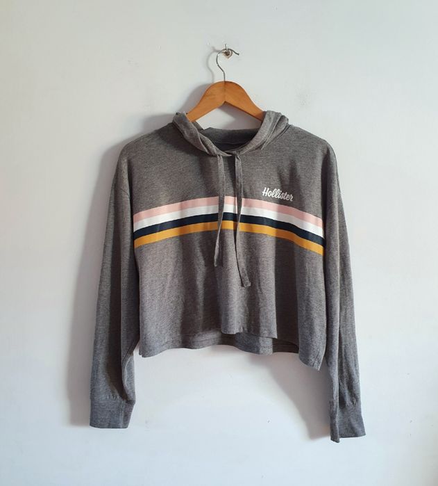 Top bluzka z kapturem oversize bawełna cotton Hollister S-XL