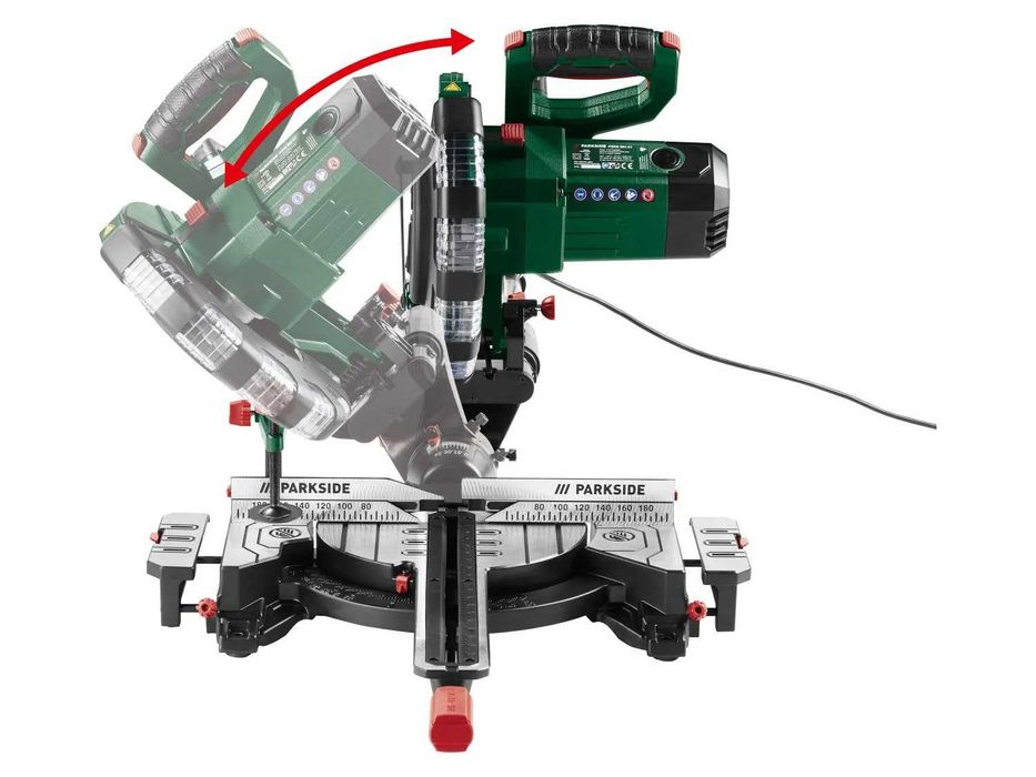 Pilarka piła ukosowa z posuwem Parkside PZKS 2000W 254 A1 Ukośnica