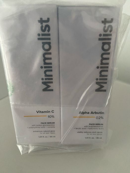 Conjunto de dois séruns faciais da marca Minimalist