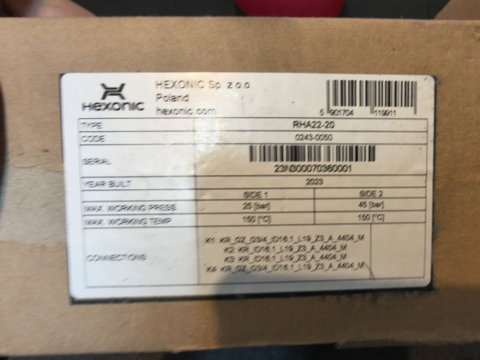 Płytowy wymiennik ciepla do pompy ciepla Hexonic RH422-20 R32 R290