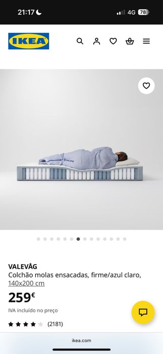 Colchão  VALEVAG Ikea