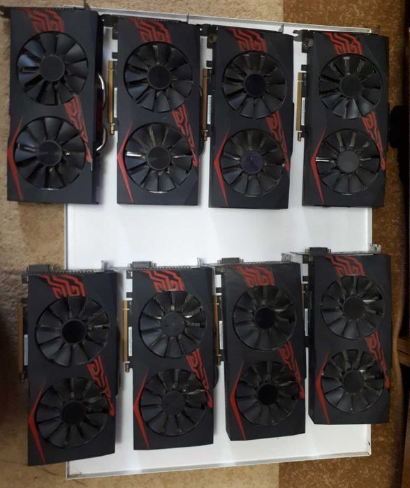 Майнинг Ферма Криптовалют GPU x8 ASUS Radeon RX470 4Gb +Бонус!