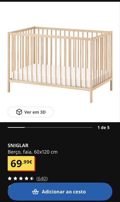 Vendo BERCO SNIGLAR e colchao