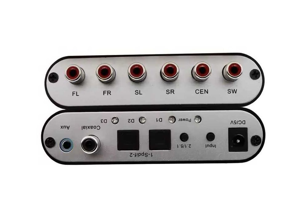 Декодер звука 5.1 Конвертер аудио 2.1 оптический SPDIF Toslink ЦАП