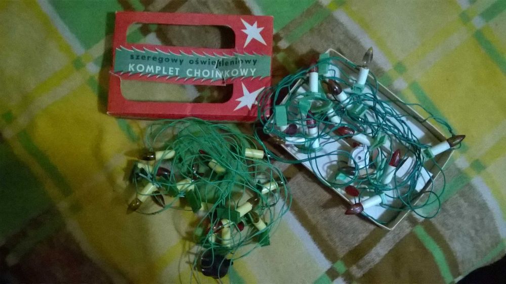 Zabytkowe lampki choinkowe VINTAGE z lat '80 - 2szt.