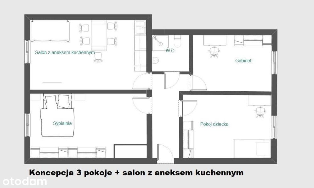 Możliwe 4 pokoje, widok na Manhattan