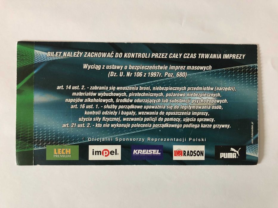 Bilet Polska Węgry, 2004