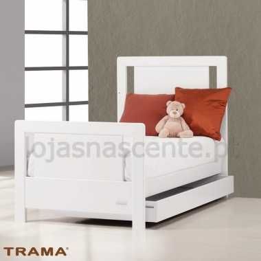 Berço/Cama + Colchão - Marca Trama modelo Inova - Branco Mate