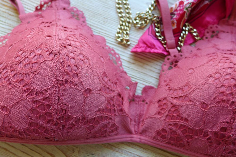 H&M malwowy skandynawski 80B 75B stanik bra biustonosz codzienny ładny
