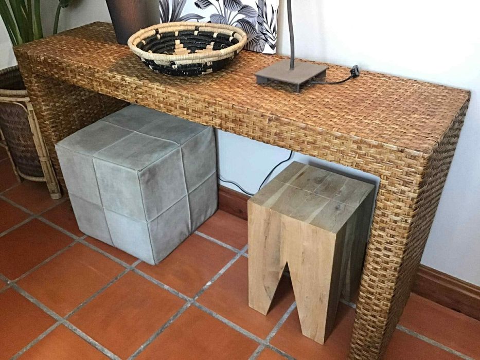 mesa, secretaria, consola, aparador, rattan, verga, rustico