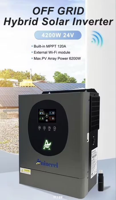 Инвертор Aninerel 4.2кВт 24В с WiFi