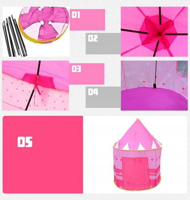 Namiot Domek Dla Dzieci Pałac Zamek do Ogrodu Domu różowy dla księżnej