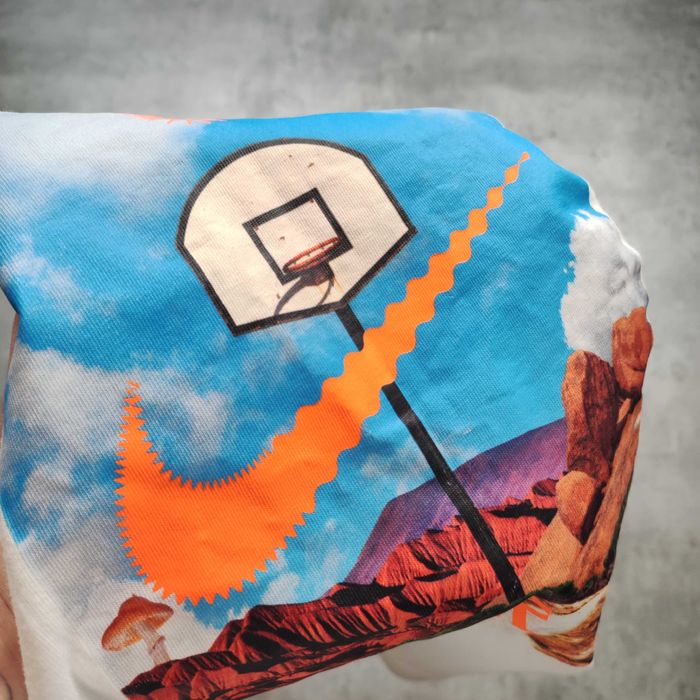 MĘSKA Koszulka PREMIUM Nike Bawełna Biała Summer Logo Grafika Casual