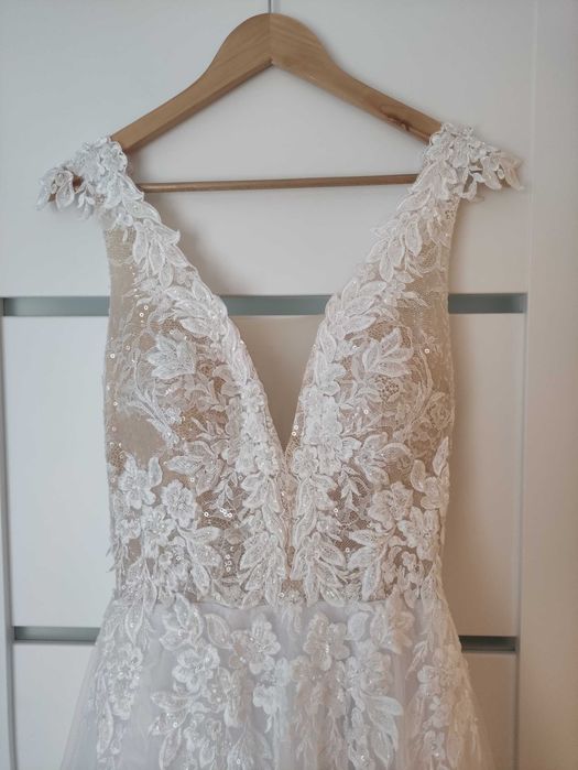 Suknia ślubna I 173cm wzrostu I rom. M/L szyta na miarę