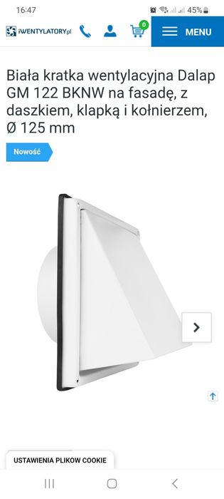 Kratka wentylacyjna dalap gm122