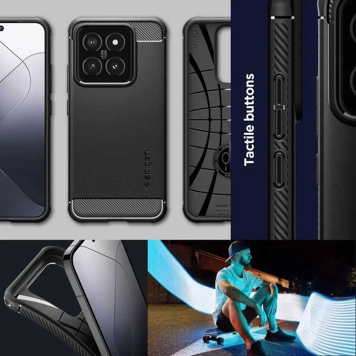 Чехол Spigen Rugged Armor для Xiaomi 14 Matte Black