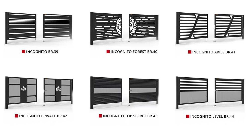 Brama Wjazdowa NA WYMIAR Furtka Rozwierna INCOGNITO BR.10- różne wzory