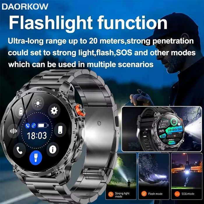 Смарт часы. VWAR IW07 MAX. NFC. LED-фонарик. 1000mAh.