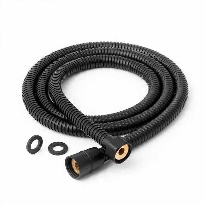 Wąż Prysznicowy Czarny Pod Prysznic Do Wanny Matowy 1,5 M