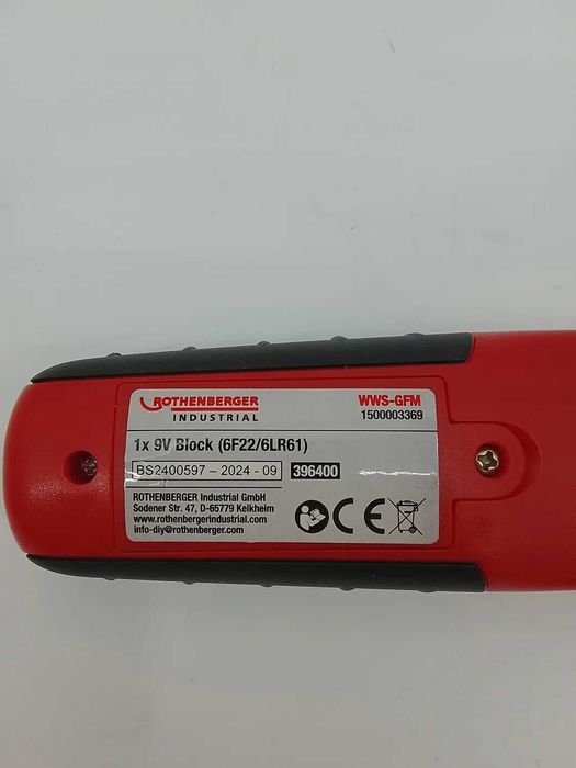 Wskażnik poziomu gazu w butli ROTHENBERGER + akumulator 9V