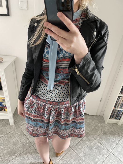 Sukienka boho rozmiar 36 kolorowa krotka