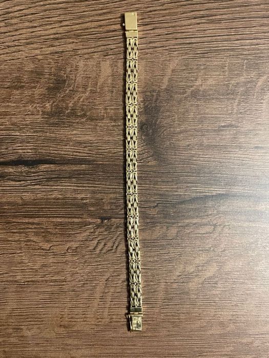 Złota bransoletka splot królewski / król  podwójna 585 50g 21cm-22cm