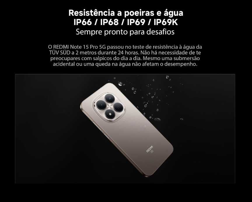 Xiaomi Redmi Note 15 Pro 5G, 12GB 512GB, Câmara de 200 MP - NOVO