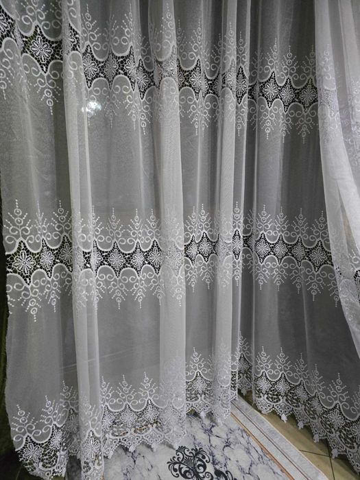 firanki z metra MARKIZETA biała+3 rz.GIPIURY,wys 280 cm PROMOCJA,OKAZJ