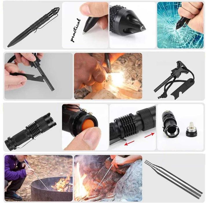 Великий набір інструментів для виживання 14в1 у міцному боксі