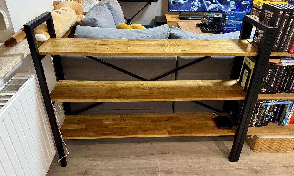 2 Regały na książki | styl Loft | DĄB Olejowany i Metal