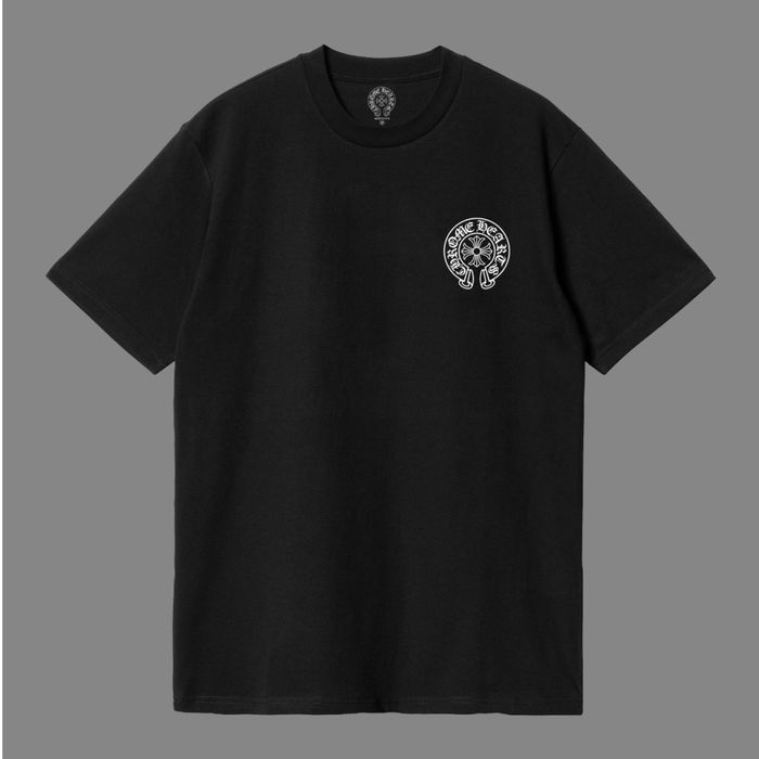 Мужская футболка Chrome Hearts Big Logo черная  унисекс Хром Хартс