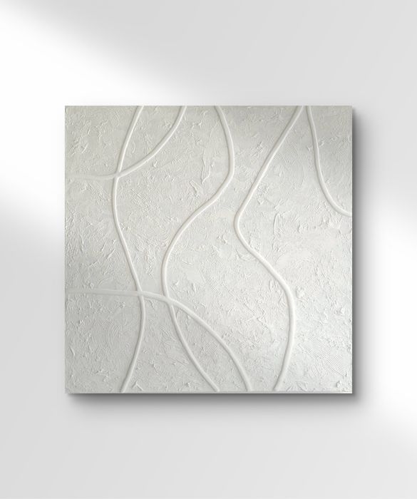 Promocja!  Duży biały  Obraz strukturalny 120x120cm