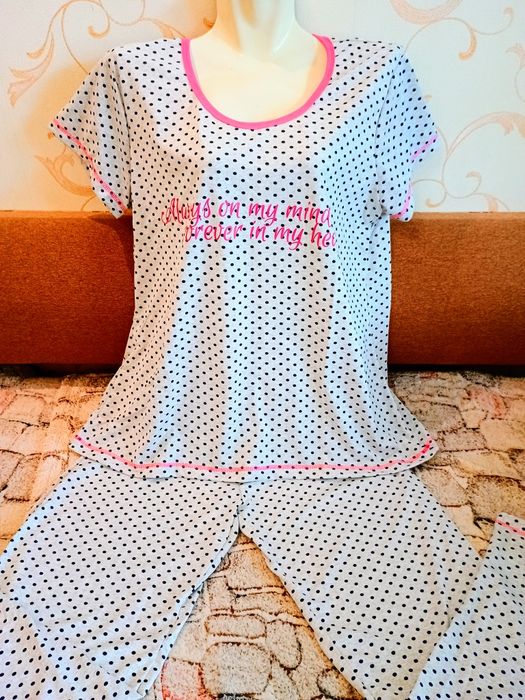 Піжами жіночі трикотажні з брюками та шортами. Опт, роздріб