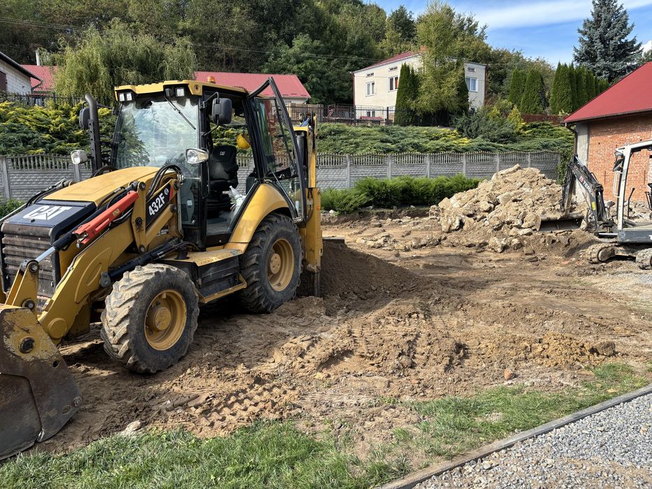 Usługi Minikoparka, koparko-ladowarka, koparka kolowa. Przewierty